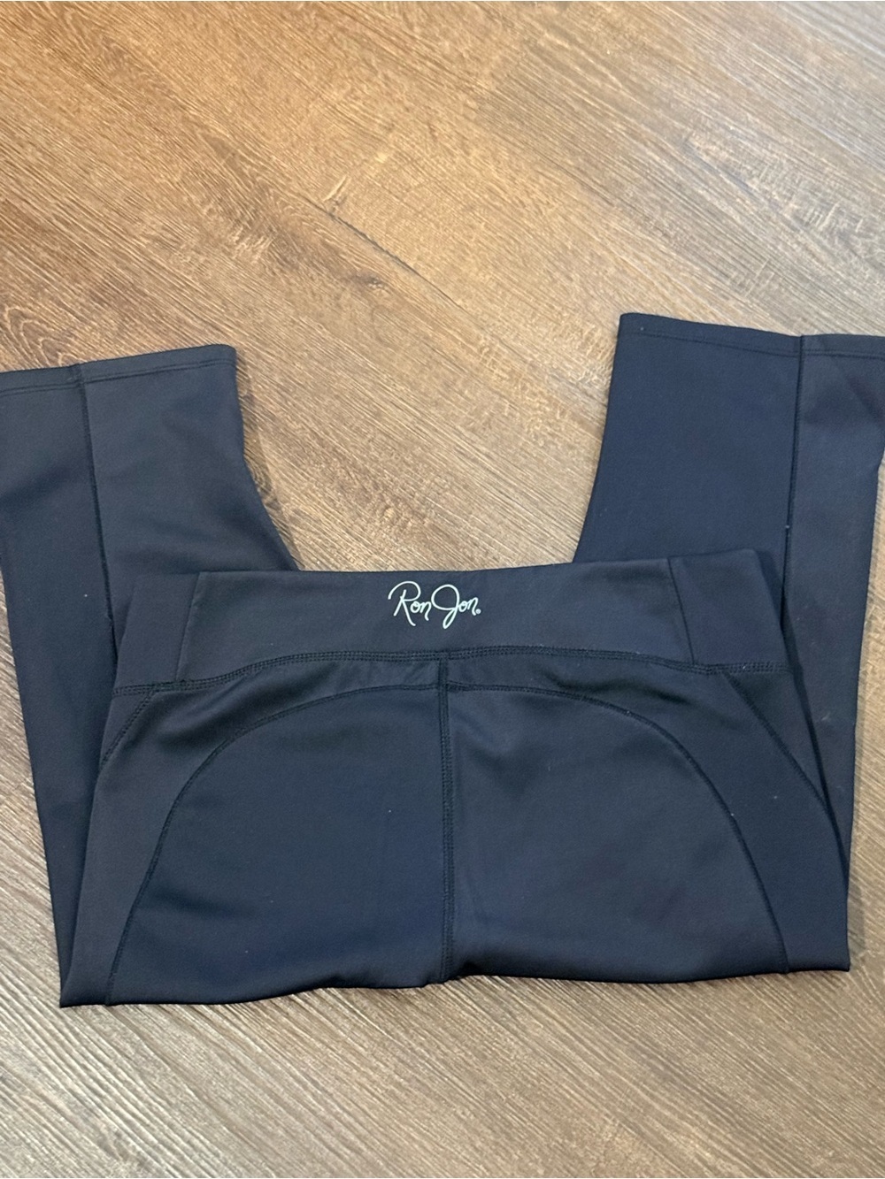 Ron Jon Black Leggings with Logo Waistband